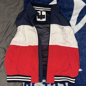 Tommy Hilfiger Jacket Mens Large Vest Preppy Colorblock